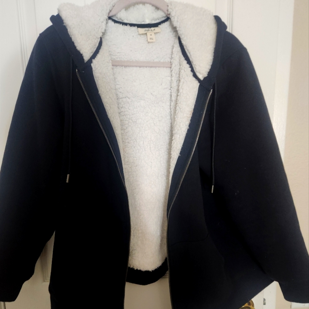 Women's Black Sherpa-Lined Jacket Style & Co